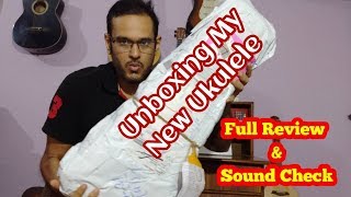 Unboxing My New Ukulele  Full Review in Hindi  Hricane Concert Ukulele [upl. by Irrok]