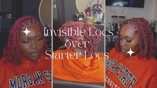 INVISIBLE LOCS OVER STARTER LOCS  BEGINNERS FRIENDLY  J Stylingz [upl. by Atekihs]