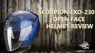 SCORPION EXO 230 Open Face Helmet  4K Video  Bikerheadzcouk [upl. by Kwarteng]