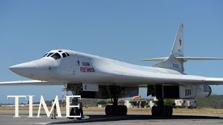 Two Russian Tu160 Strategic Bombers Arrive To Venezuela  TIME [upl. by Ailuy]