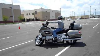 Riding a Honda Goldwing figure 8 during motorcycle instruction [upl. by Eenhpad]