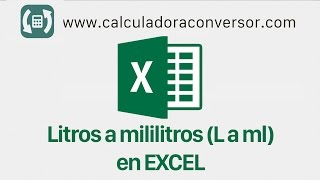 Litros a mililitros en Excel  Convertir L a ml [upl. by Morey]