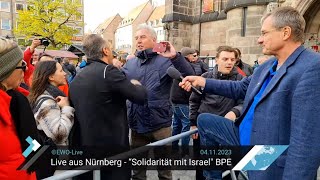 Live aus Nürnberg quotSolidarität mit Israelquot  BPEKundgebung  1217 Uhr [upl. by Htir793]