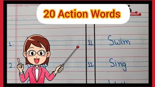 20 Action Words Doing WordsClass 2 Action words Verbs Action words in english क्रिया [upl. by Ever]