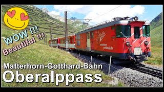 Swiss narrow gauge rack railway  MatterhornGotthardBahn beim Oberalppass Uri Schweiz 2021 [upl. by Ahsilam211]