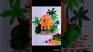 🏕️ Magical Fairy Tale House 🏡✨  Easy Doll House Drawing for Beginners Shorts Art [upl. by Avraham]