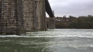 High Tide Turns at Menai Suspension Bridge [upl. by Tati457]