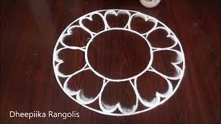 Very easy New Year 2024 kolam Rangoli Design  Sankranthi muggulu art newyear rangoli [upl. by Eugenius]