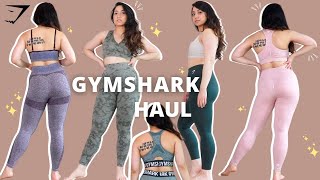 GYMSHARK TRY ON HAUL ft leggings sports bras  shorts [upl. by Cassy]