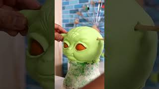 Baby Yoda cake 💚 shortsvideo howto cakeideas cakedecorating shorts [upl. by Etty836]