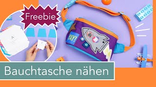 Kinderbauchtasche KiBa nähen mit kostenlosem Schnittmuster [upl. by Nylarahs]