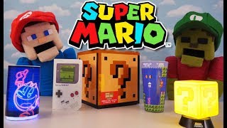 Nintendo Super Mario Kart World Paladone Toys Light Up Mystery Block Tin Party Unboxing Puppet Steve [upl. by Ordnassela196]