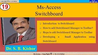 19 MsAccess  Switch board Creating Menus in MsAccess [upl. by Nepean]