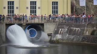 Öffnung der Grundablässe der Rurtalsperre am 28072018 [upl. by Latsyrd766]