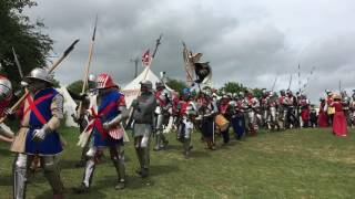 Tewkesbury medieval festival 2016  march to the battlefield [upl. by Aneloj876]