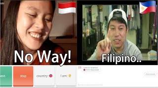 FILIPINO GUY TRY TO SPEAK INDONESIAN LANGUAGE in quotomeglequot Part 1 [upl. by Ahsirek657]