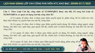 ✔️ Ôn thi kho bạc nhà nước 2021 ✔️ Câu hỏi trắc nghiệm luật cán bộ công chức năm 2019 [upl. by Tuesday]