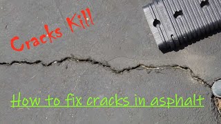 Cracks Kill  How to fix cracks in asphalt driveway [upl. by Fronia152]