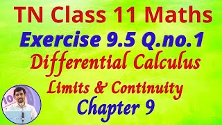 Class 11 Maths  Exercise 95 QNo1  Limits and Continuity  Alexmaths Tamil Nadu New Syllabus [upl. by Yakcm]