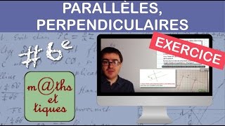 EXERCICE  Construire des droites parallèles et des droites perpendiculaires  Sixième [upl. by Assenay]