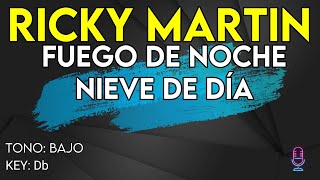 Ricky Martin  Fuego de Noche Nieve de Día  Karaoke Instrumental  Bajo [upl. by Samale]