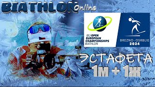 БИАТЛОН ЧЕМПИОНАТ ЕВРОПЫ 2024 ЭСАФЕТА 11 BIATHLON Online 2024 [upl. by Alimak366]