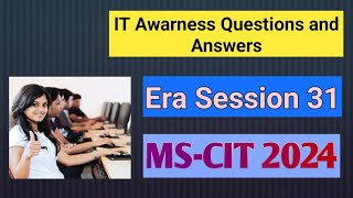 session 31 era MSCIT Computer Course 2024 knowledge check [upl. by Artined746]