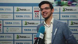 Anish Giri in 1st place after beating Rapport  Round 13 [upl. by Auqinu]