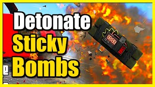 How to Detonate Sticky Bomb in GTA 5 Online on Foot or Vehicle Fast Tutorial [upl. by Areik300]