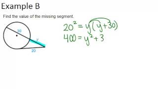 Segments from Secants and Tangents Examples Geometry Concepts [upl. by Ydolem472]