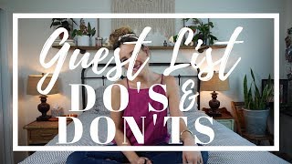 WHO SHOULD YOU INVITE Guest List Dos and Donts [upl. by Higgs]