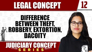 Legal Concept 12  Difference between Theft Robbery Extortion Dacoity  Judiciary Preparation [upl. by Rabbaj]