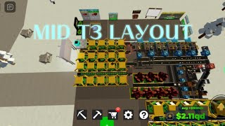 Factory Simulator MID T3 layout Roblox [upl. by Ogdon]