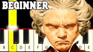 5th Symphony Beethoven  Easy and Slow Piano tutorial  Beginner [upl. by Cresa187]