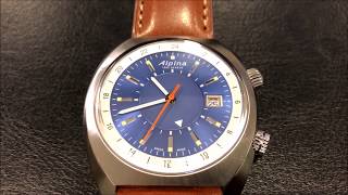 Unboxing of the Alpina Startimer Pilot Heritage GMT Reference AL 555LNS4H6 Sunset Blue [upl. by Britney]