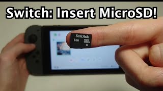 Nintendo Switch How to Insert Micro SD Card [upl. by Adnaloj]