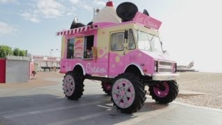 The biggest ice cream van in the world Monster truck ice cream van by Skoda [upl. by Eijneb]