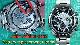 How to replace battery Seiko 8T63  TrendWatchLab [upl. by Jud431]