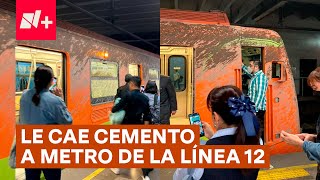 Obra perfora túnel del Metro CDMX y le cae cemento a un convoy  N Shorts [upl. by Naujaj]