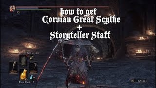 DS3 How To Get Corvian Great Scythe  Storyteller Staff [upl. by Laefar688]