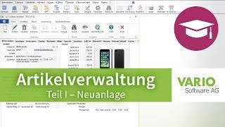 Artikelverwaltung Neue Artikel in der VARIO 8 Warenwirtschaft anlegen  Tutorial [upl. by Faxon]