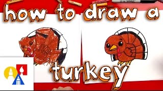 How To Draw A Cartoon Turkey [upl. by Drofwarc]