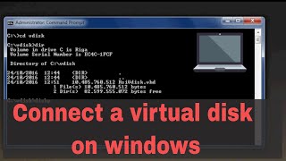 Diskpart How to Connect a virtual disk on windows [upl. by Yezdnil]