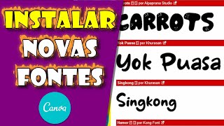 Como Instalar Novas Fontes no Canva [upl. by Adiaros]