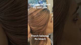 French Balayage no bleach chocolatebrown brownhaircolor balayageexpert haircutexpert shorts [upl. by Imer]