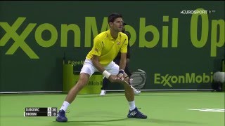 Highlights Novak Djokovic vs Dustin Brown  DOHA 2016 [upl. by Gisele]