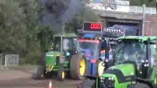 John deere 4455 Flying Thunder 55ton boeresport Full pull [upl. by Aneerol85]