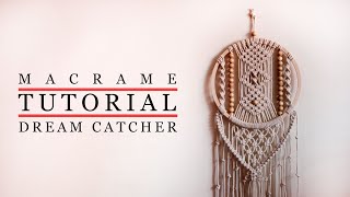 DIY Macrame Dreamcatcher  Modern Macrame Step by Step Tutorial [upl. by Alleuqahs]