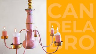 CANDELABRO HECHO CON RECICLAJE MANUALIDADES diy [upl. by Giess]