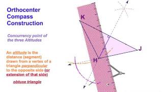 54 Orthocenter Compass Construction  obtuse triangle [upl. by Kenn]